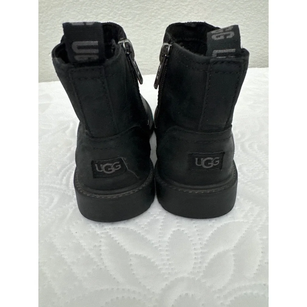 UGG Bolden Black Leather Waterproof Chelsea Boots Toddler Size 12